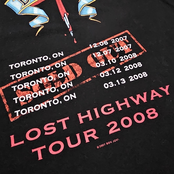 Vintage Y2k Anvil Bon Jovi Lost Highway Tour 2008 Shirt - Picture 8 of 8